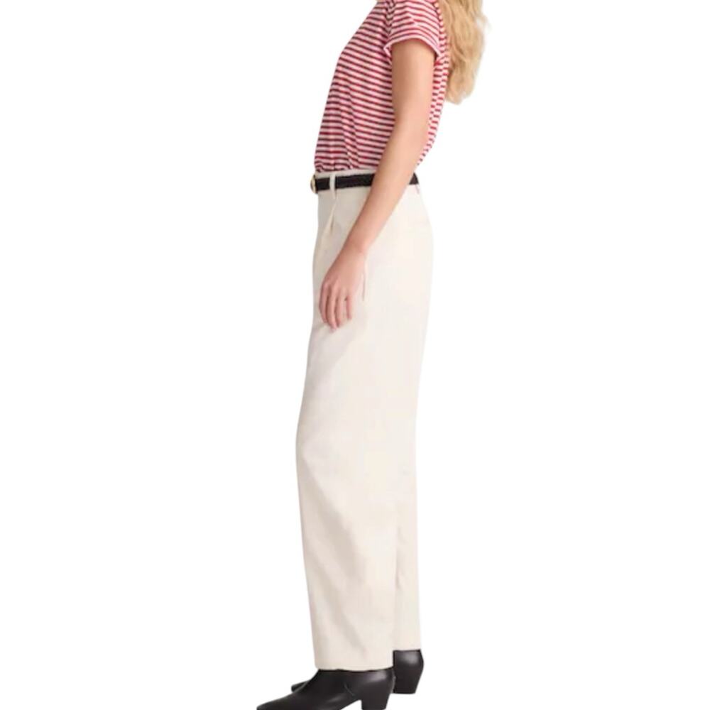 NWT Madewell The Barrel Leg Trouser Pants In Drapey Twill Size 14 Vintage Ivory - Picture 2 of 9